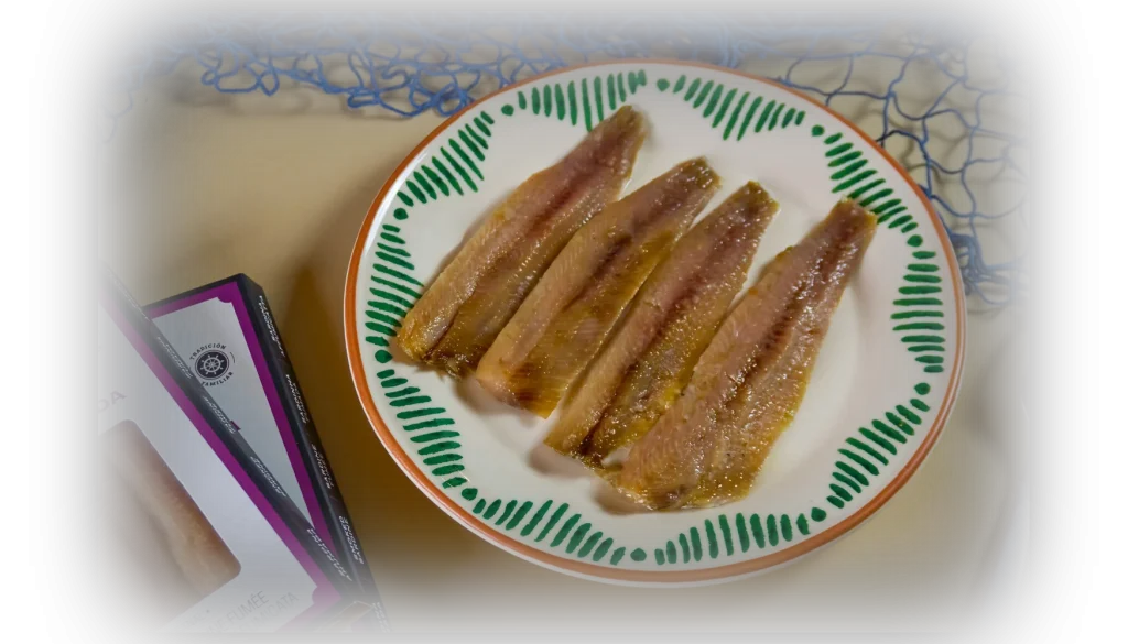 Pandereta de anchoa ahumada